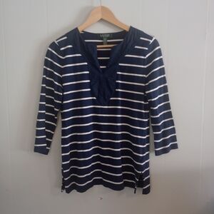 Ralph Lauren Navy and White Striped Shirt